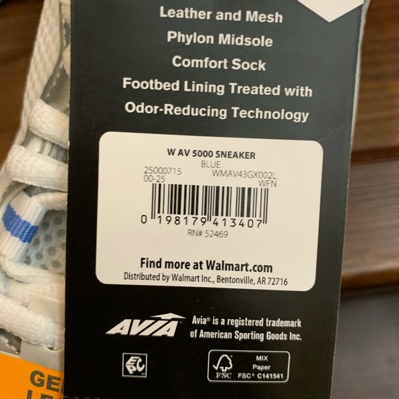 New Blue Silver  Avia 5000 Performance Genuine Leather Sneakers Women's Size 8 - Picture 8 of 10